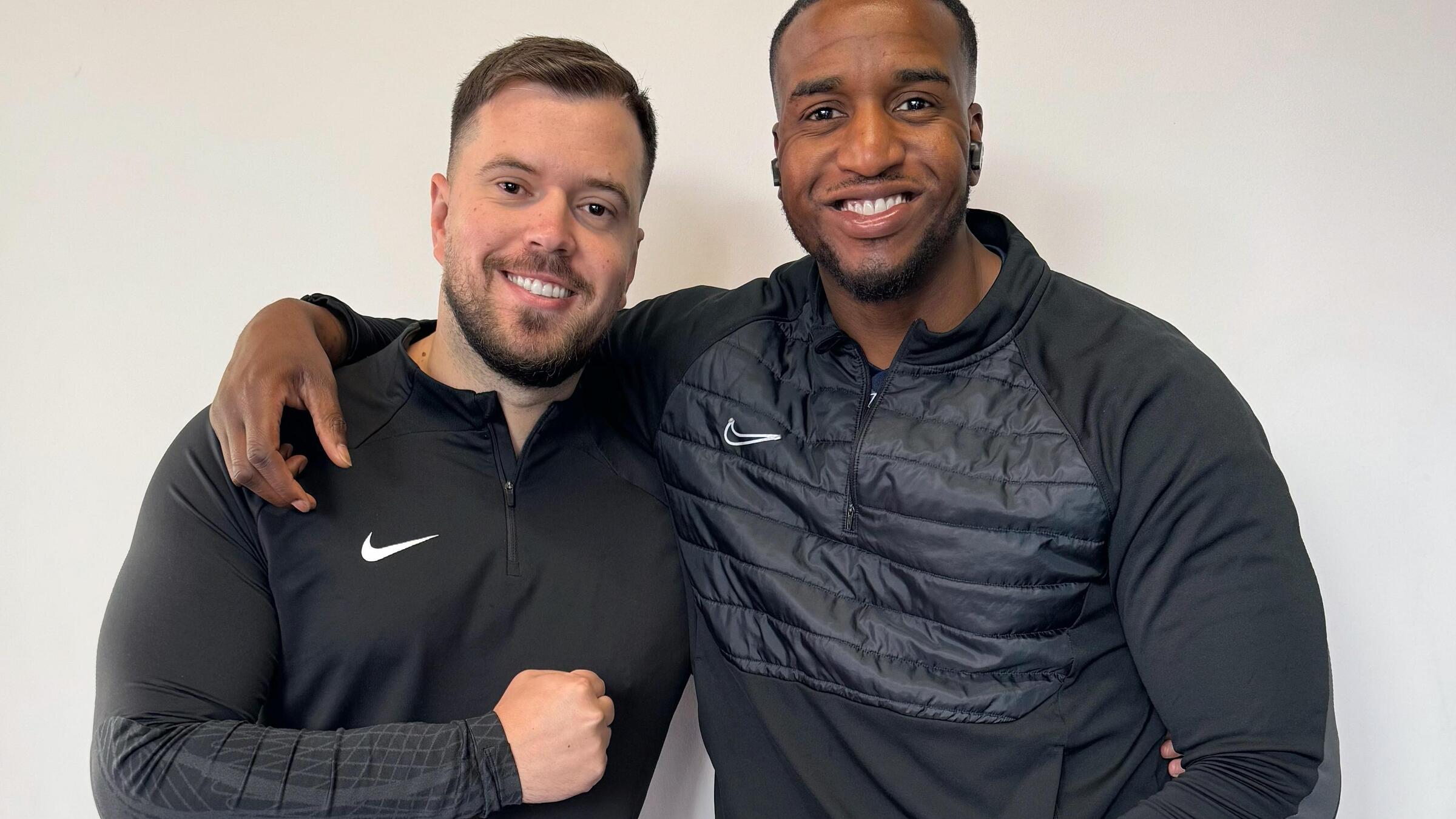 Gerald Latifi with professional footballer Michael Ngoo